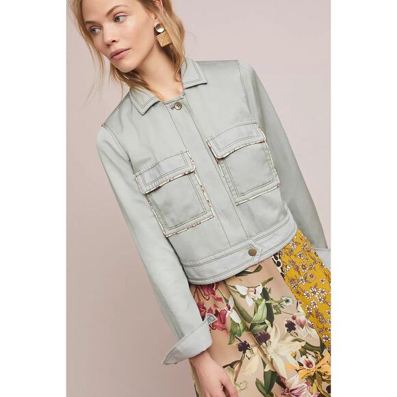 Anthropologie Piped Trucker Jacket - Picture 8 of 10